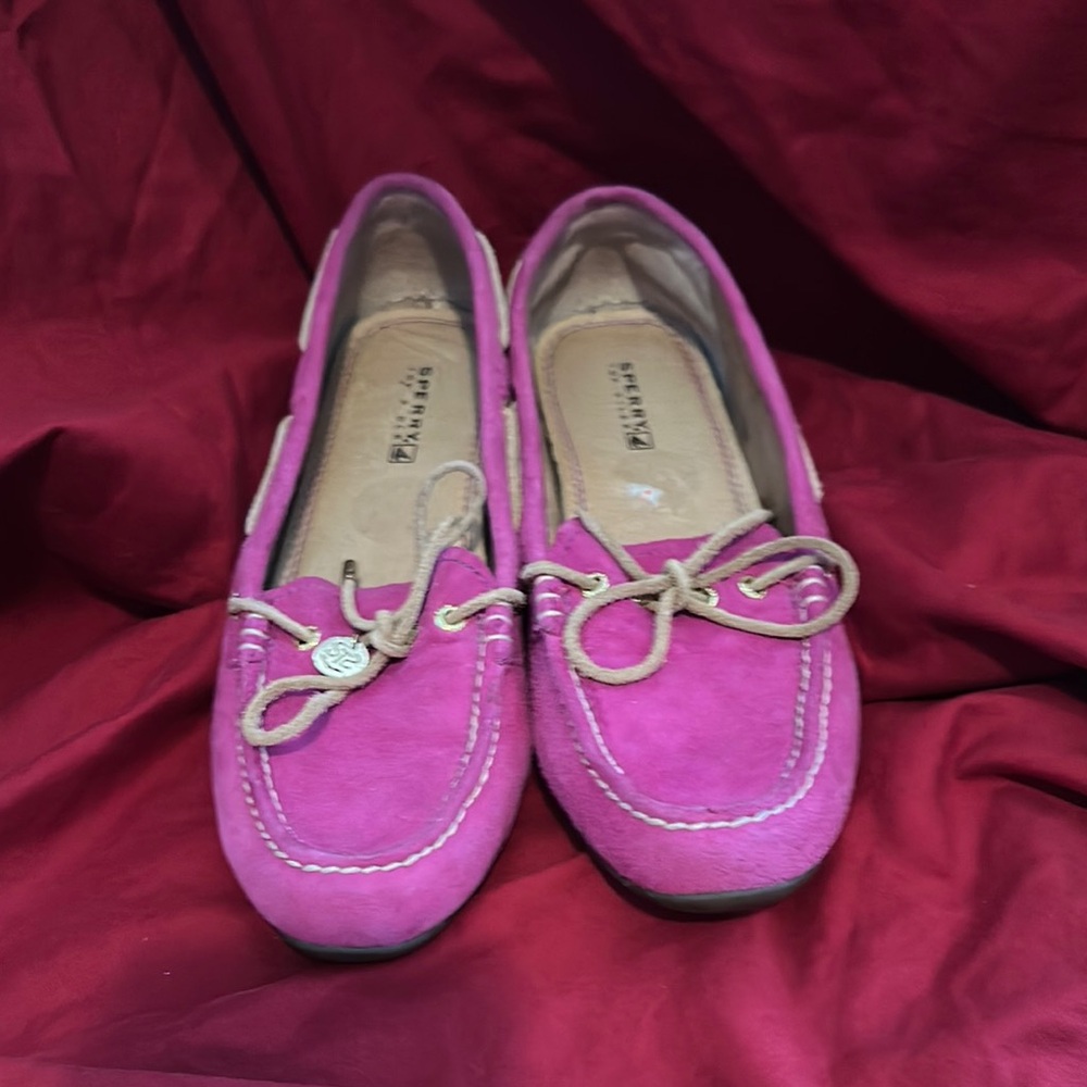 Sperry Topsider Pink Genuine Leather Suede Loafers